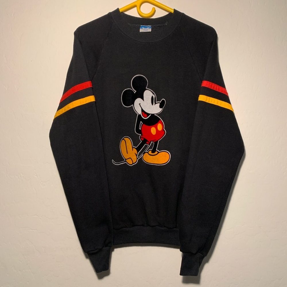 Vintage Disney Mickey Mouse Sweater Black Womens